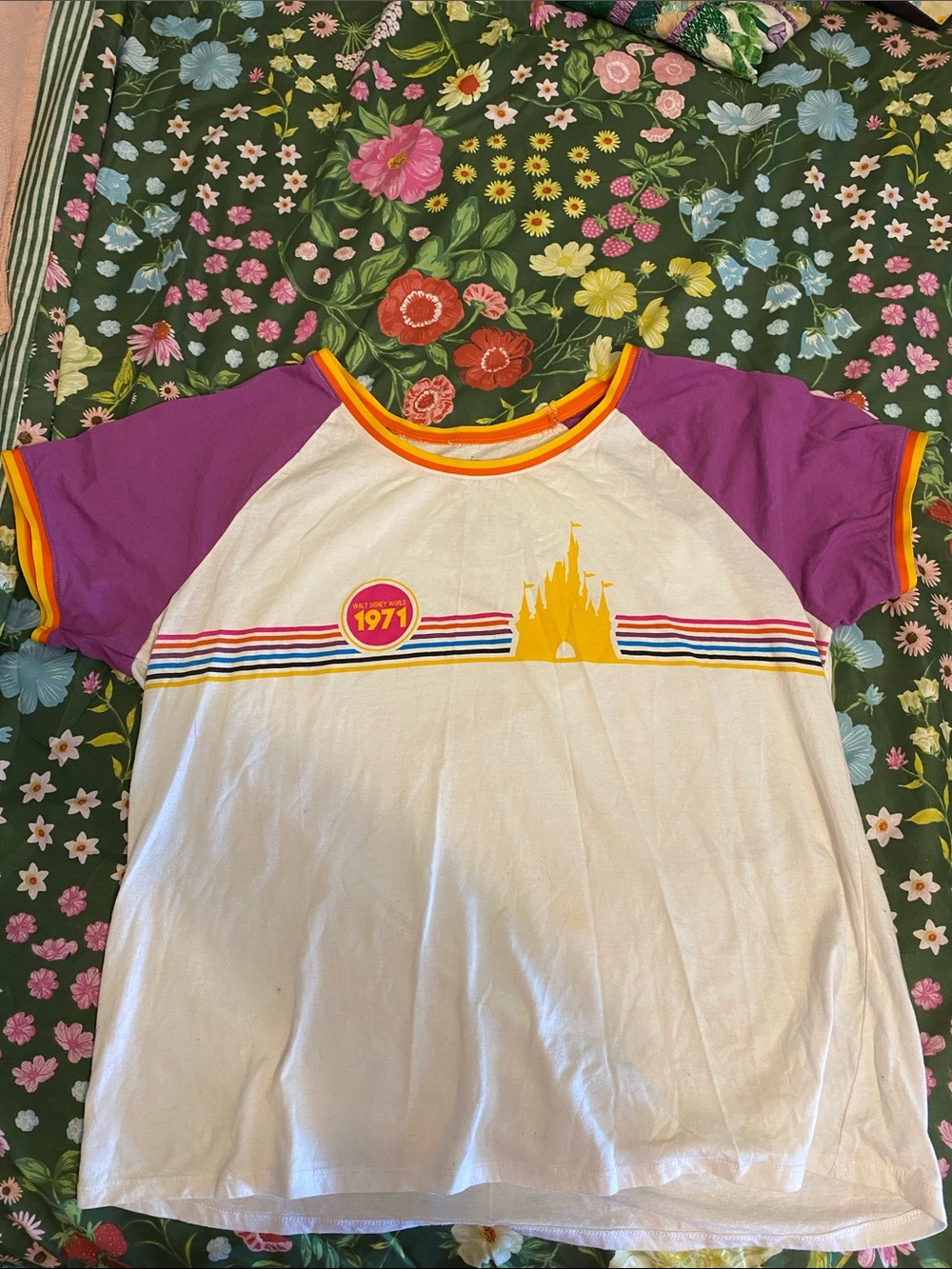 Kids Purple & White Graphic Raglan Tee - 1971 Castle Design